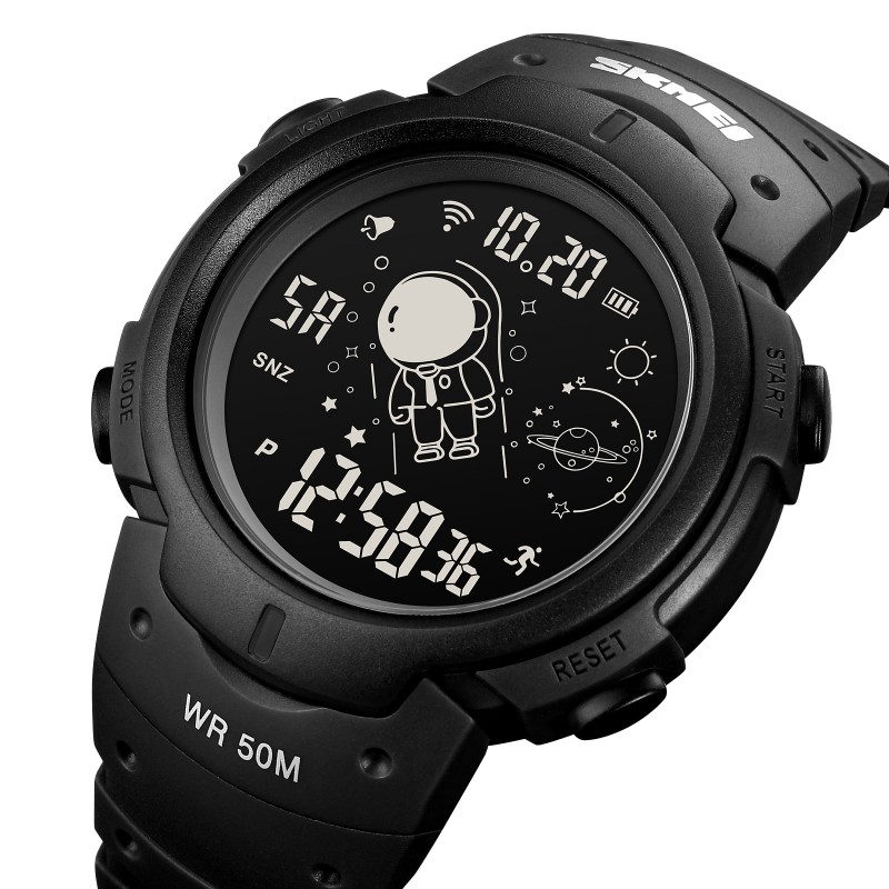 Чоловічий спортивний годинник Skmei 1820BK Black з електронним циферблатом та підсвічуванням