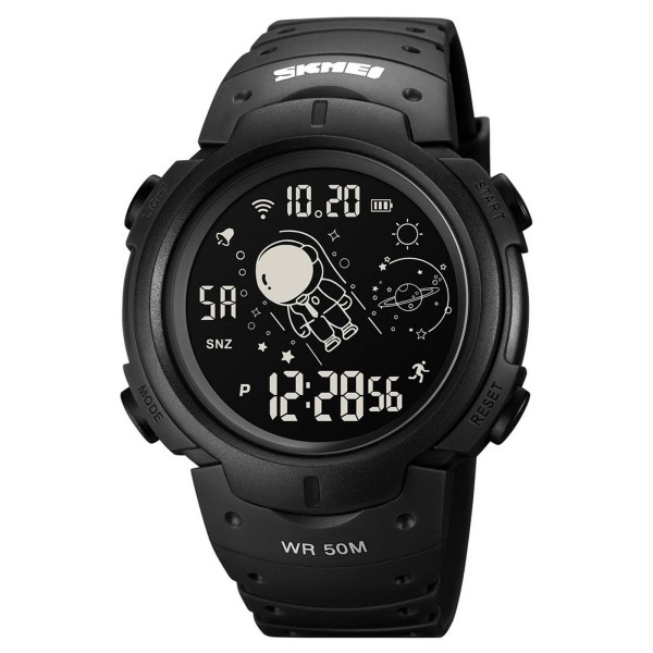 Чоловічий спортивний годинник Skmei 1820BK Black з електронним циферблатом та підсвічуванням