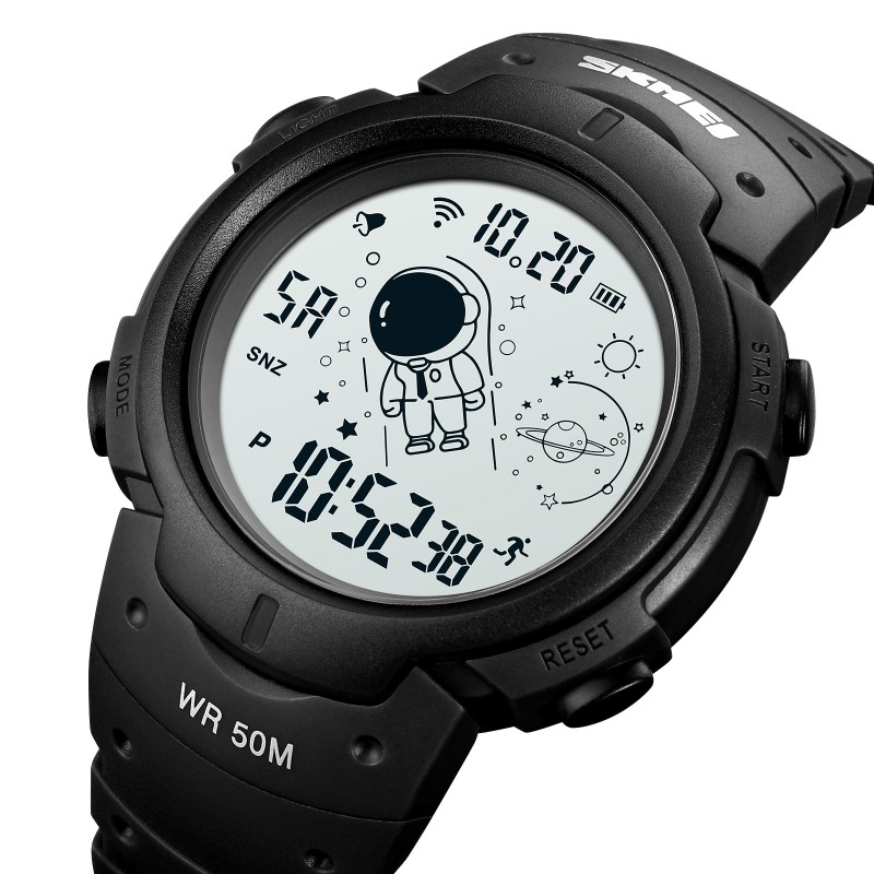 Мужские спортивные часы Skmei 1820BKWT Black-white с подсветкой и водонепроницаемостью 5 ATM