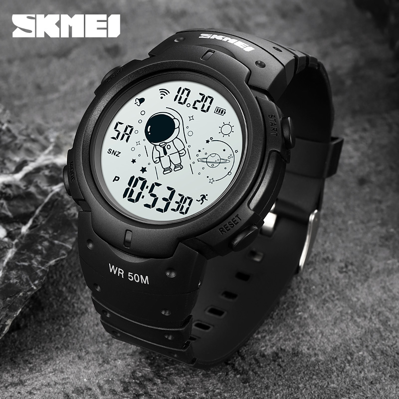 Мужские спортивные часы Skmei 1820BKWT Black-white с подсветкой и водонепроницаемостью 5 ATM