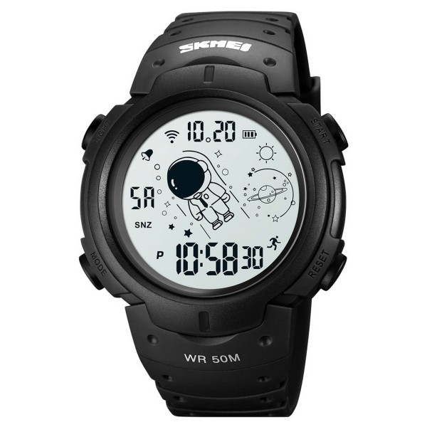 Мужские спортивные часы Skmei 1820BKWT Black-white с подсветкой и водонепроницаемостью 5 ATM