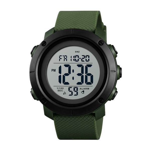 Чоловічий тактичний годинник Skmei 1434AGWT Army Green-White з електронним циферблатом та підсвічуванням