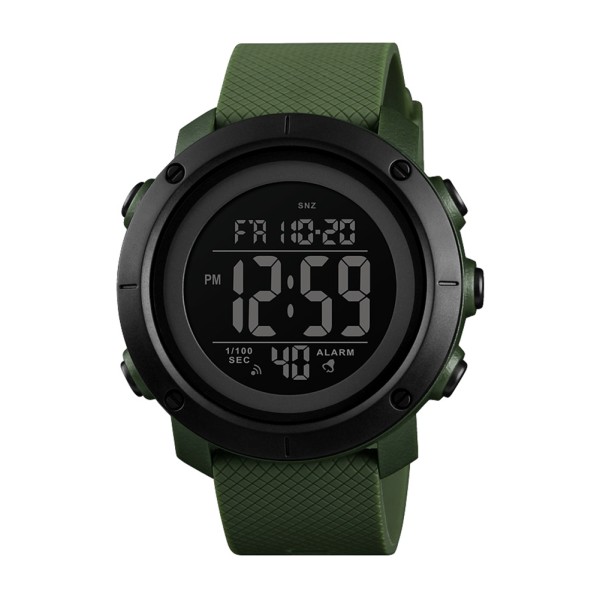 Чоловічий тактичний годинник Skmei 1434AGBK Army Green-Black з електронним циферблатом та водонепроникністю 5 ATM