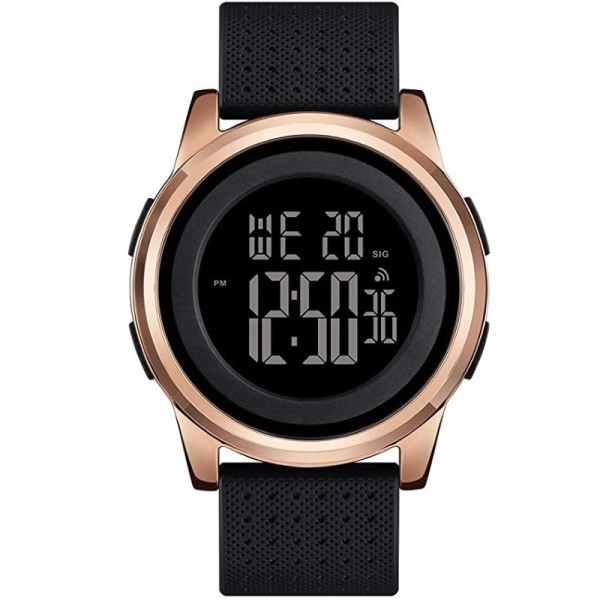 Чоловічий електронний годинник Skmei 1502RG Rose Gold з підсвічуванням та календарем