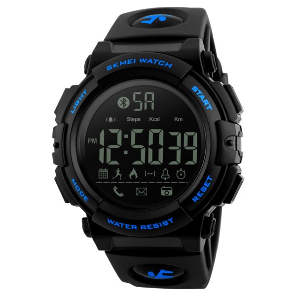 Мужские смарт-часы Skmei 1303BU Blue с фитнес-трекером и Bluetooth, водонепроницаемость 5 ATM