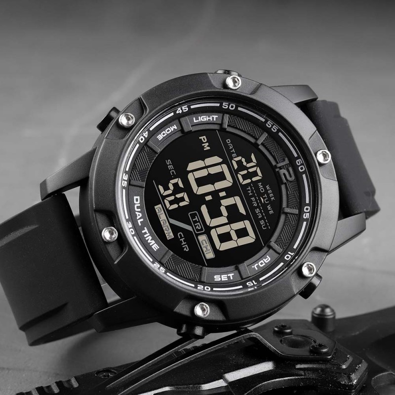 Чоловічий годинник Skmei 1762BK All Black тактичний водонепроникний 10 ATM
