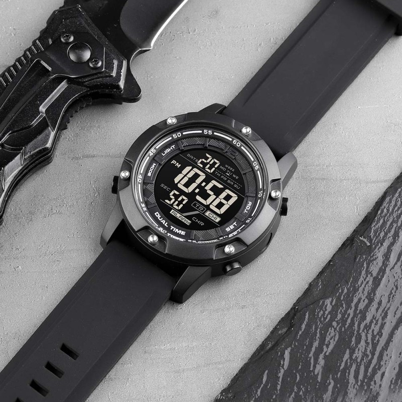 Чоловічий годинник Skmei 1762BK All Black тактичний водонепроникний 10 ATM