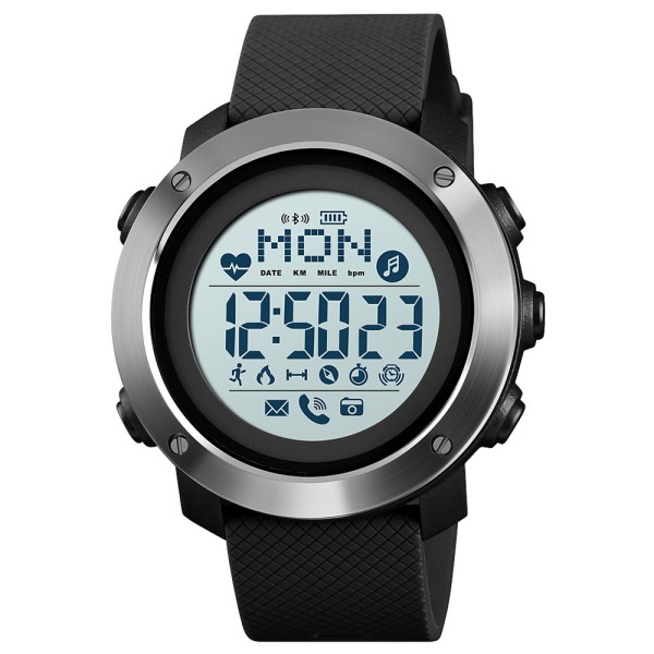 Чоловічий тактичний годинник Skmei 1511BK All Black з компасом та електронним циферблатом