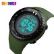 Мужские тактические часы Skmei 1420AG Army Green с защитой 5 ATM и будильником