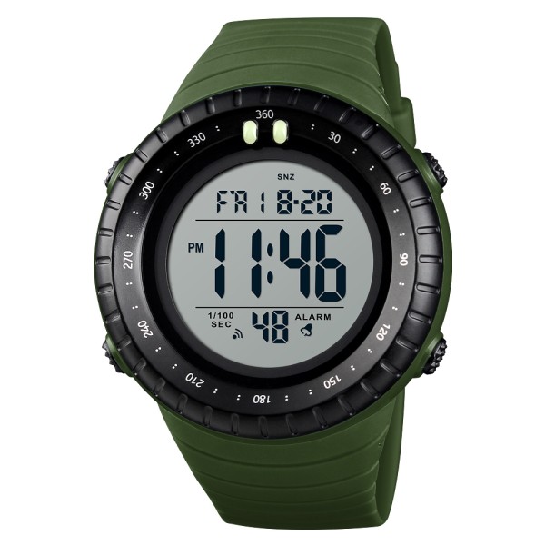 Мужские тактические часы Skmei 1420AG Army Green с защитой 5 ATM и будильником
