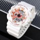 Спортивний жіночий годинник Skmei 1834WT White-Gold з комбінованим циферблатом та водозахистом 5 ATM
