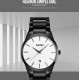 Чоловічий класичний годинник Skmei 9140BKWT Black-White з металевим браслетом та мінеральним склом