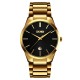 Чоловічий класичний годинник Skmei 9140GDBK Gold-Black з металевим браслетом та календарем