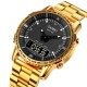 Мужские часы Skmei 1898GDBK Gold-Black с комбинированным циферблатом и металлическим браслетом