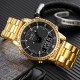 Мужские часы Skmei 1898GDBK Gold-Black с комбинированным циферблатом и металлическим браслетом