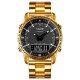 Мужские часы Skmei 1898GDBK Gold-Black с комбинированным циферблатом и металлическим браслетом