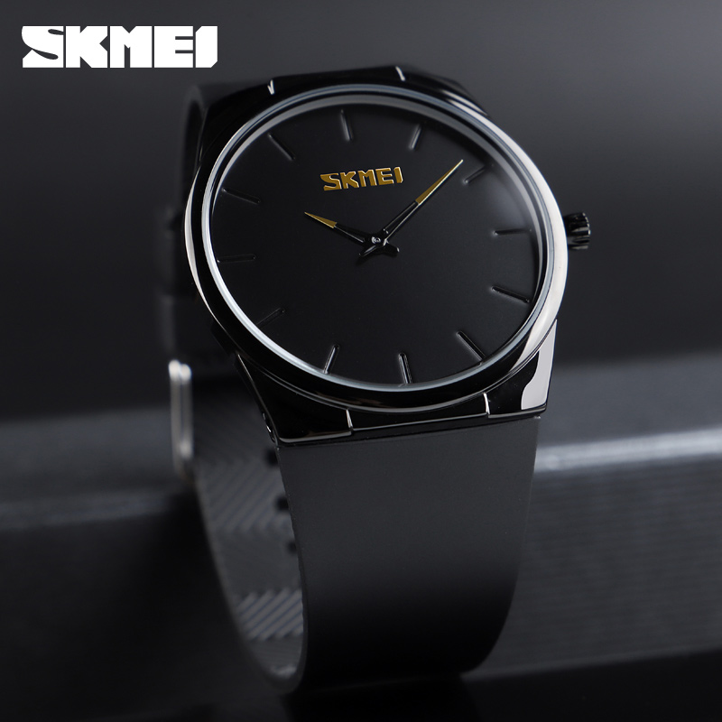 Кварцовий годинник Skmei 1601SBK Black унісекс у класичному стилі з мінеральним склом