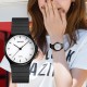 Женские часы Skmei 1419BKWT Black White с белым циферблатом и черным ремешком