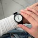 Женские часы Skmei 1419BKWT Black White с белым циферблатом и черным ремешком