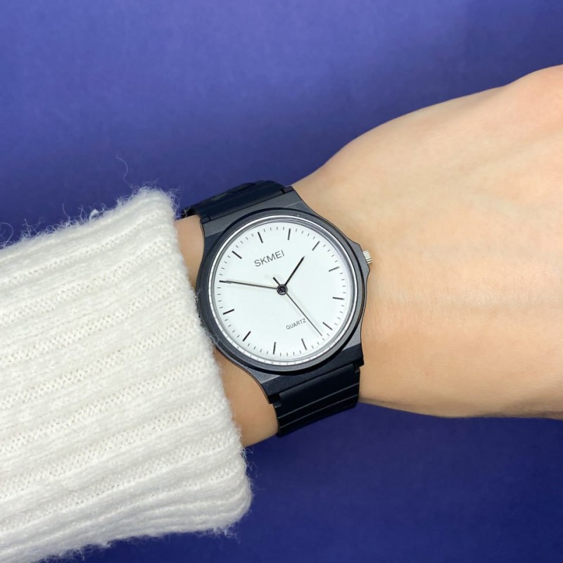 Жіночий годинник Skmei 1419BKWT-NM Black White класичний зі стрілковим циферблатом