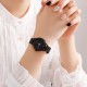Жіночий класичний годинник Skmei 1528BK Black з металевим браслетом та мінеральним склом