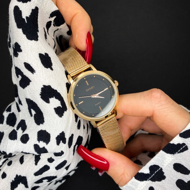 Жіночий годинник Skmei 1528RG Rose Gold з металевим браслетом та мінеральним склом