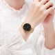 Жіночий годинник Skmei 1530GD Gold з золотистим браслетом та чорним циферблатом