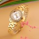 Женские часы Skmei 1534GD Gold в классическом стиле с металлическим браслетом