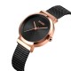 Жіночий класичний годинник Skmei 1595RGBK Rose Gold-Black з мінеральним склом та металевим браслетом