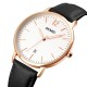 Жіночий годинник Skmei 1724RGBK Rose Gold-Black з білим циферблатом та шкіряним ремінцем