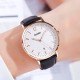 Жіночий годинник Skmei 1724RGBK Rose Gold-Black з білим циферблатом та шкіряним ремінцем