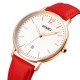 Жіночий годинник Skmei 1724RGRD Rose Gold-Red з червоним шкіряним ремінцем та календарем