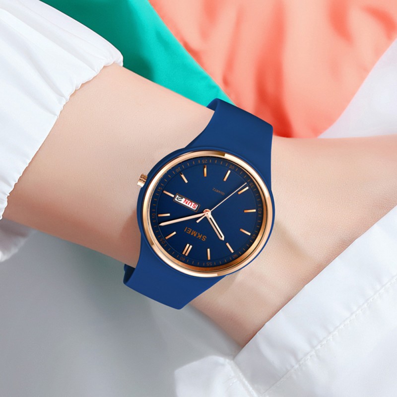 Жіночий годинник Skmei 1747DKBU Dark Blue з мінеральним склом та відображенням дати