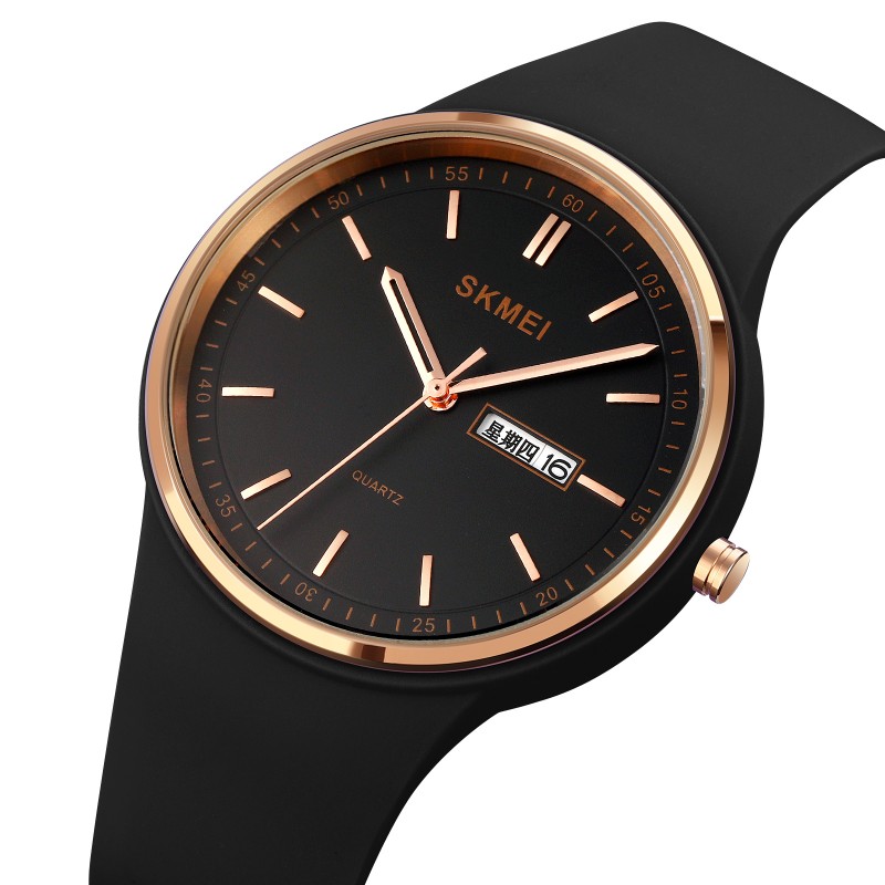 Женские часы Skmei 1747BK Black с минеральным стеклом и отображением даты