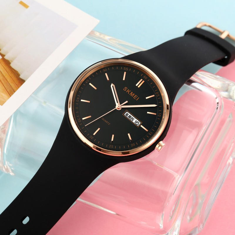 Женские часы Skmei 1747BK Black с минеральным стеклом и отображением даты