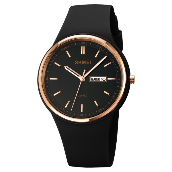 Женские часы Skmei 1747BK Black с минеральным стеклом и отображением даты