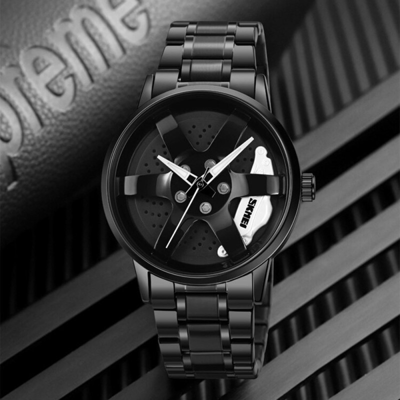 Чоловічий класичний годинник Skmei 1787BK Black з металевим браслетом та мінеральним склом