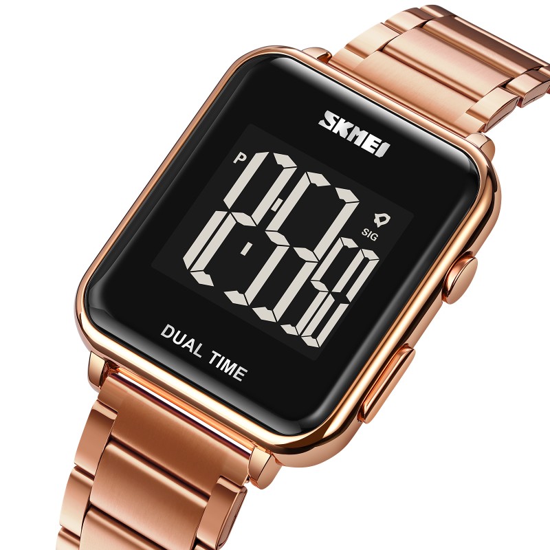 Чоловічий електронний годинник Skmei 1852RG Rose Gold у кольорі Рожеве золото з підсвічуванням