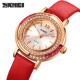 Жіночий класичний годинник Skmei 1855RGRD Rose Gold-Red з червоним шкіряним ремінцем