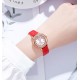 Жіночий класичний годинник Skmei 1855RGRD Rose Gold-Red з червоним шкіряним ремінцем