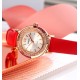 Жіночий класичний годинник Skmei 1855RGRD Rose Gold-Red з червоним шкіряним ремінцем
