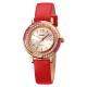 Жіночий класичний годинник Skmei 1855RGRD Rose Gold-Red з червоним шкіряним ремінцем