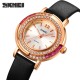 Женские классические часы Skmei 1855RGBK Rose Gold-Black с минеральным стеклом и кожаным ремешком