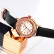 Женские классические часы Skmei 1855RGBK Rose Gold-Black с минеральным стеклом и кожаным ремешком