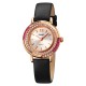 Женские классические часы Skmei 1855RGBK Rose Gold-Black с минеральным стеклом и кожаным ремешком
