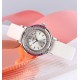 Женские классические часы Skmei 1855SIWT Silver-White с кожаным ремешком и минеральным стеклом