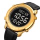Чоловічий годинник Skmei 1864LGDBK Gold-Black Leather з електронним циферблатом та підсвічуванням