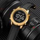 Чоловічий годинник Skmei 1864LGDBK Gold-Black Leather з електронним циферблатом та підсвічуванням
