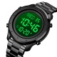 Чоловічий годинник Skmei 1864SBKBK Black-Black Steel з електронним циферблатом та підсвічуванням