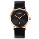 Женские классические часы Skmei 1907RG Rose Gold с минеральным стеклом и кожаным ремешком